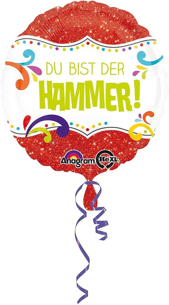 das-kost-mland-dekorationen-folienballon-du-bist-der-hammer-bunt-43cm image 1