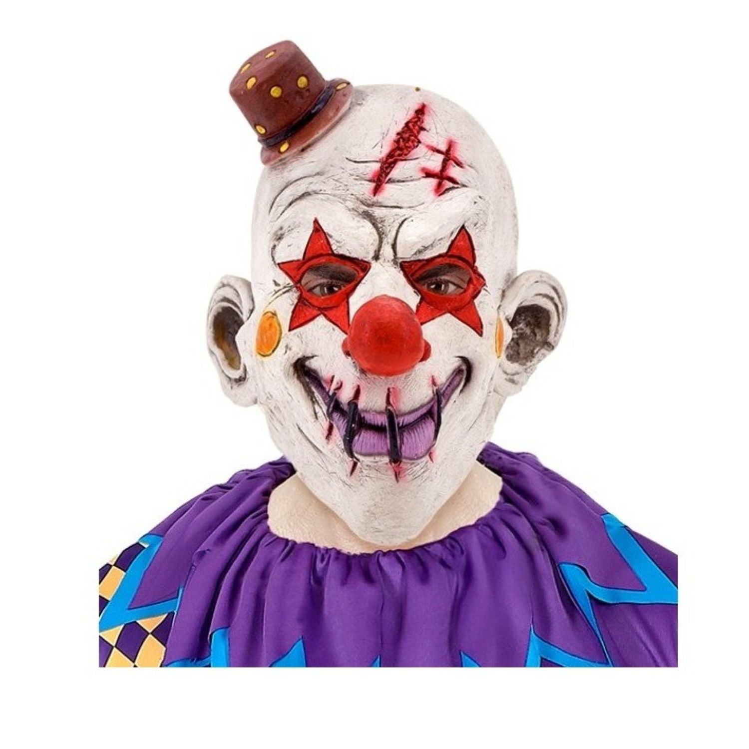 das-kost-mland-accessoires-maske-killerclown-mit-minihut-vollkopfmaske image 4