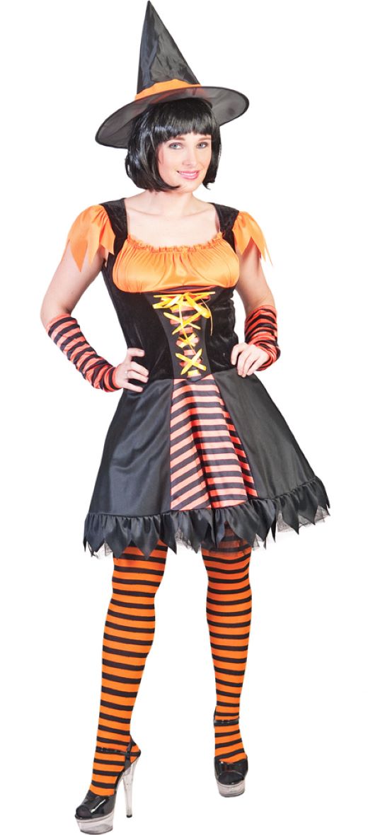 das-kost-mland-damen-hexenkost-m-hazel-schwarz-orange-kleid-hut image 3