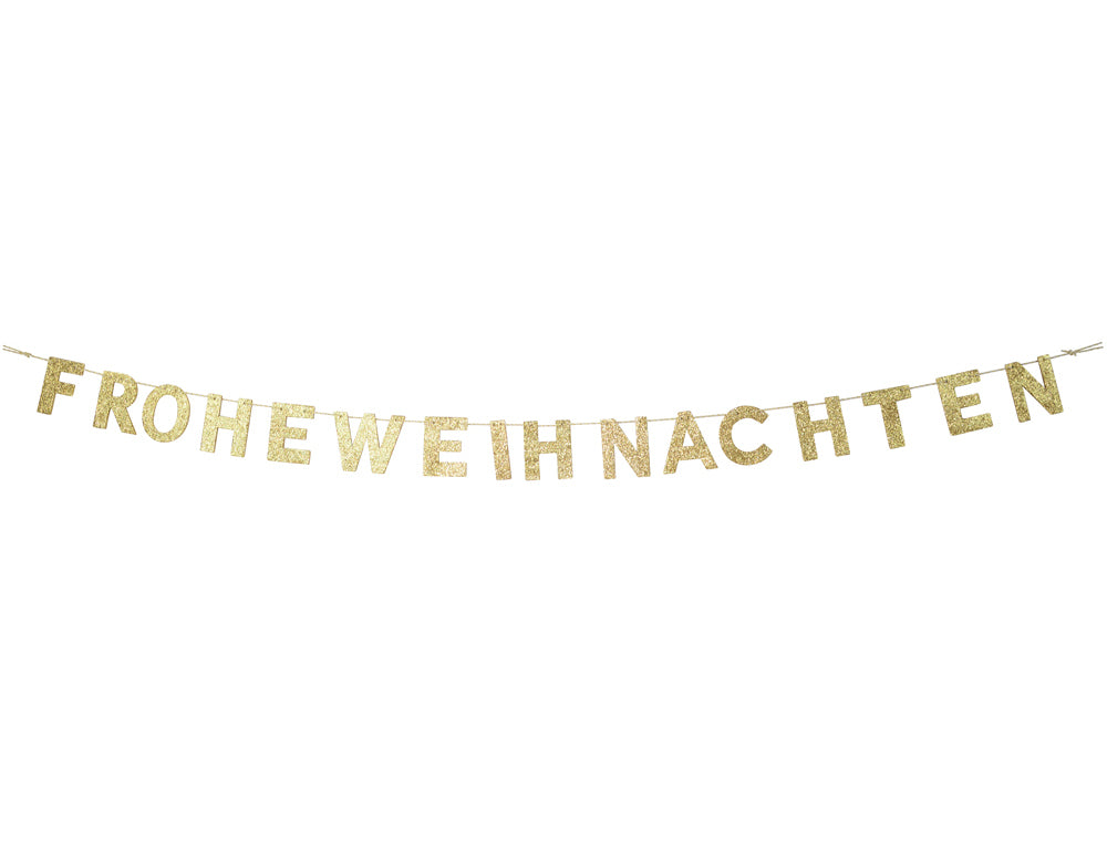 das-kost-mland-frohe-weihnachten-holz-girlande-190cm-gold image 1