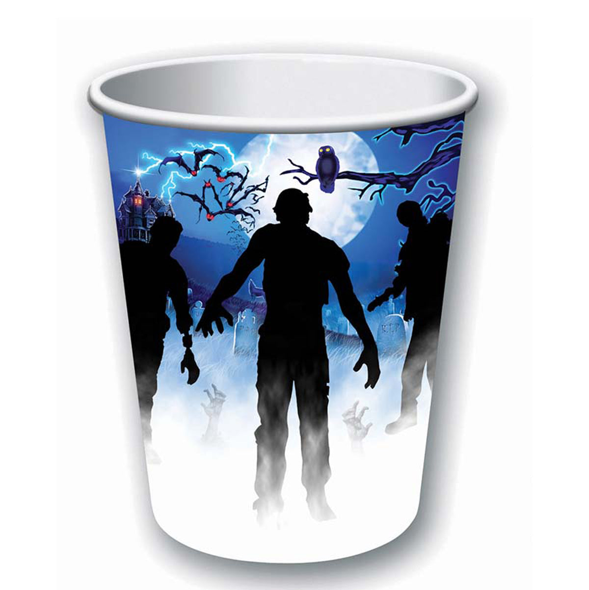 das-kost-mland-deko-pappbecher-zombie-266ml-8-st-ck image 1