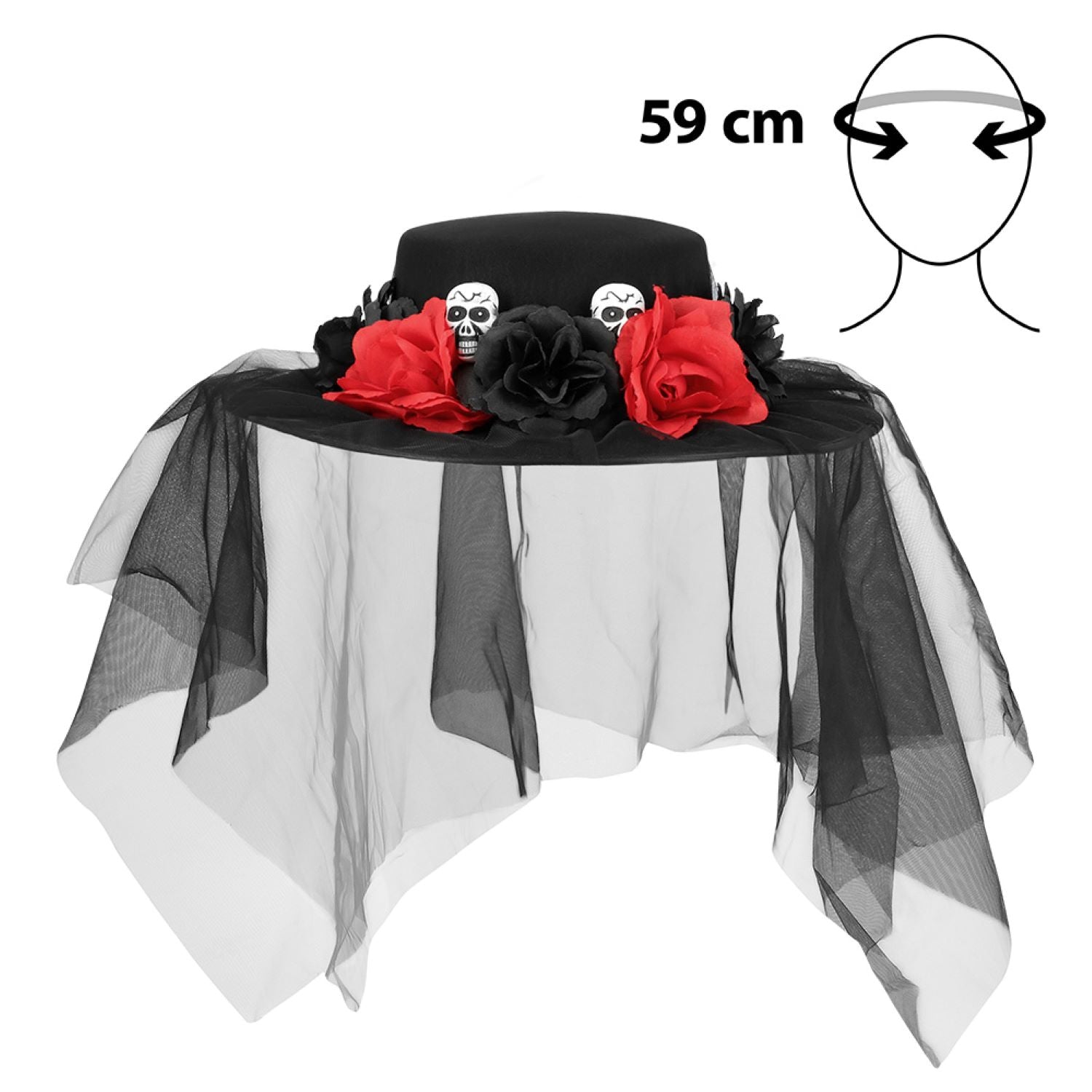 boland-llorona-halloween-hut-mit-schleier-schwarz-rot image 3