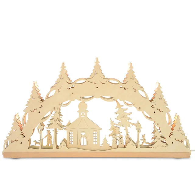 das-kost-mland-dekorationen-lichterbogen-seiffener-kirche-55cm image 1
