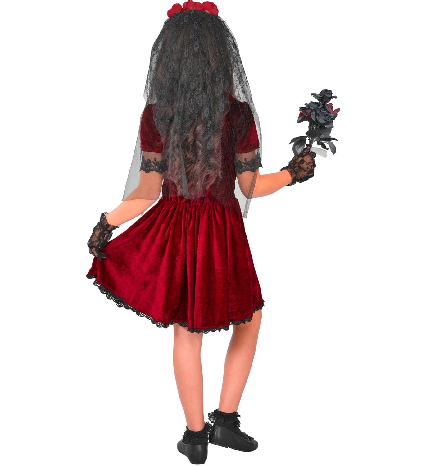 das-kost-mland-gothische-vampirbraut-m-dchenkost-m-kleid-rot-128 image 2