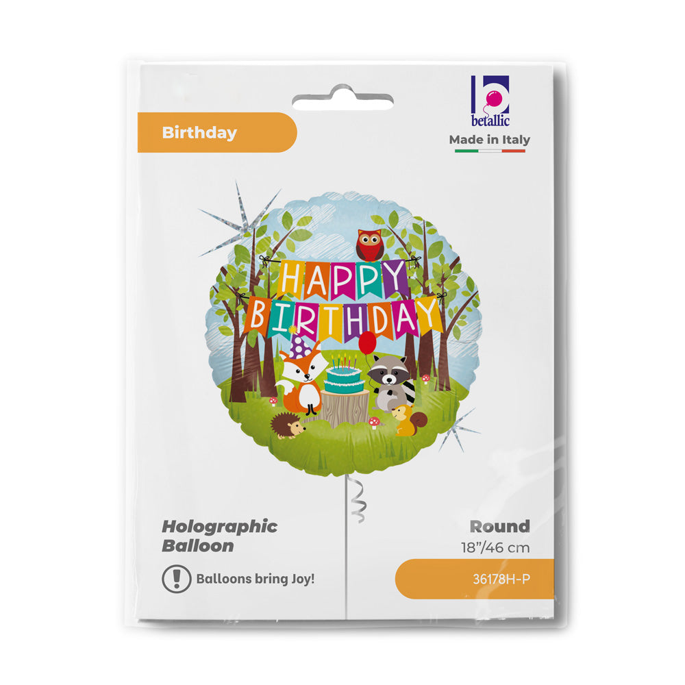 das-kost-mland-woodland-happy-birthday-folienballon-46-cm image 2