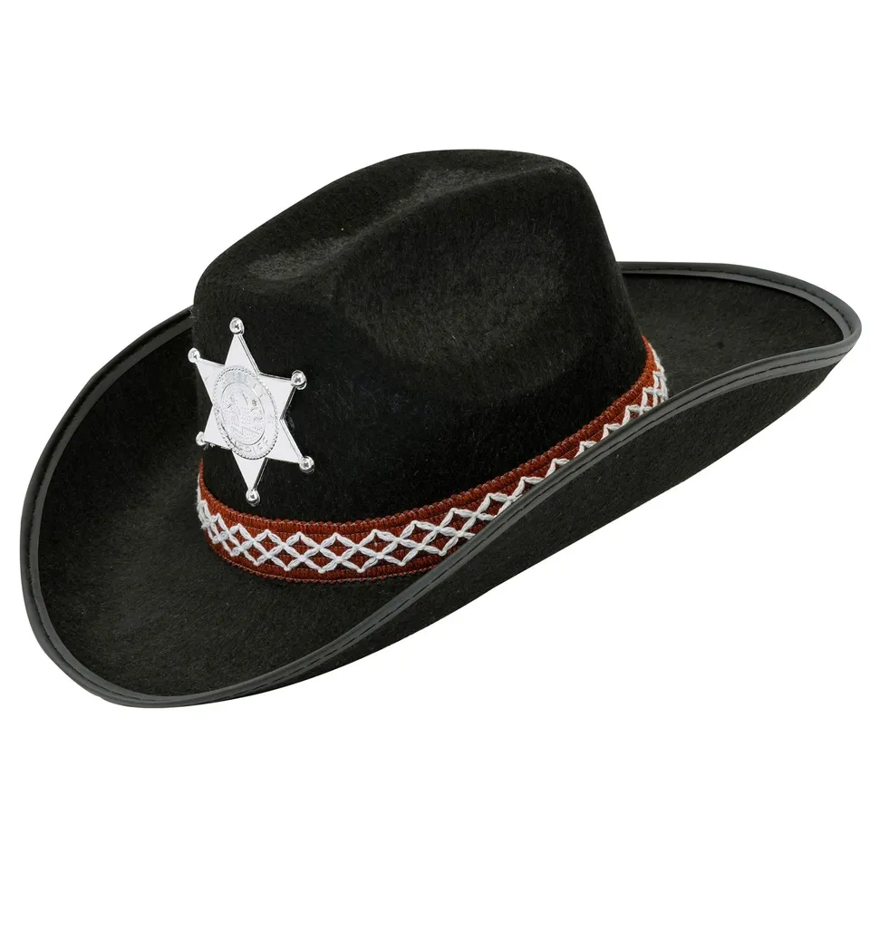 das-kost-mland-cowboyhut-kinder-schwarz-sheriffstern-hut image 1