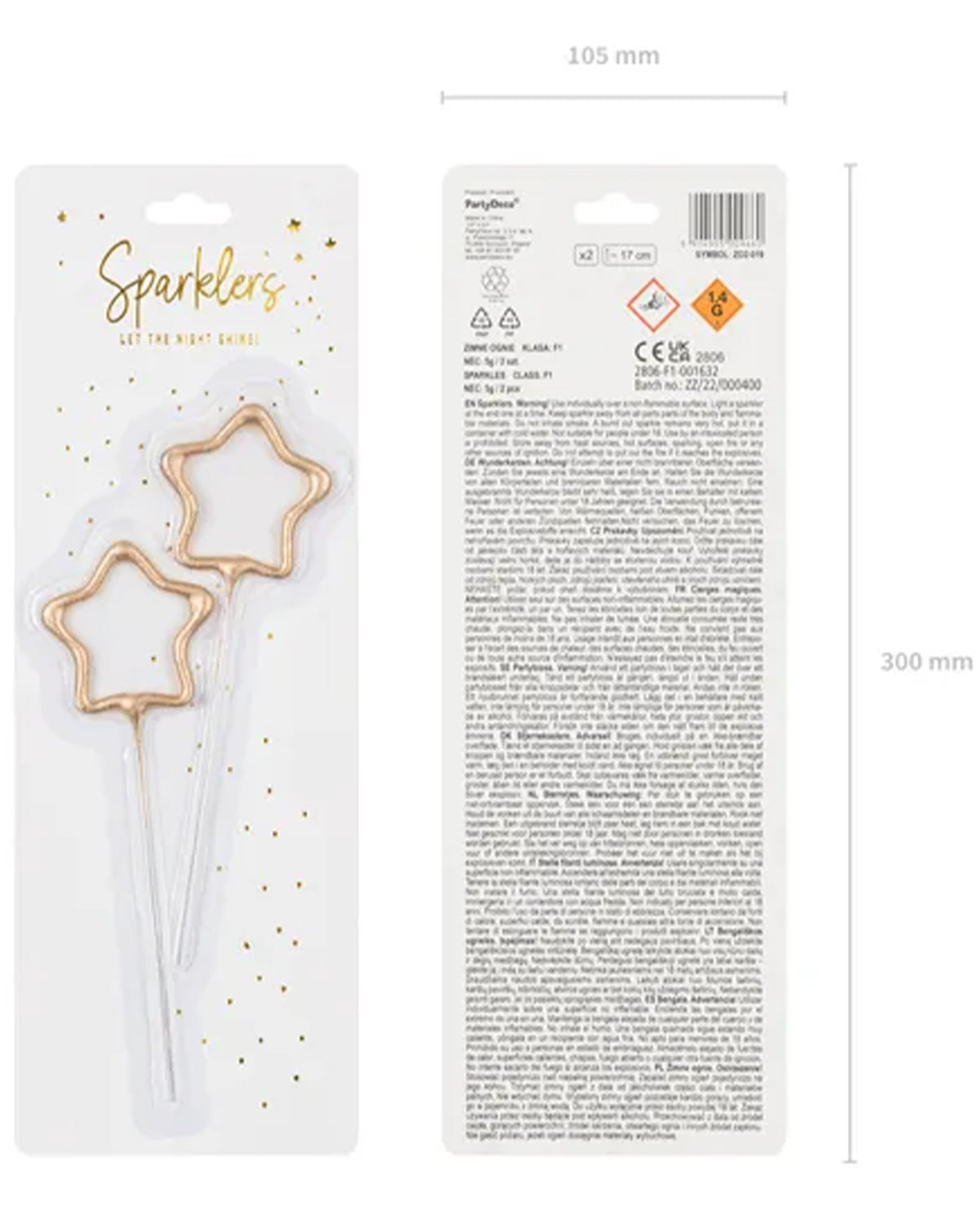 das-kost-mland-golden-stars-wunderkerzen-sterne-gold-2-stk image 3