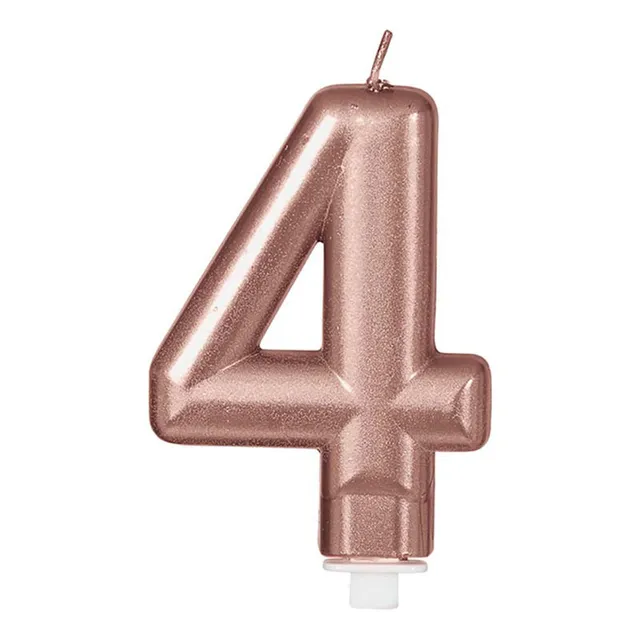 das-kost-mland-zahlenkerze-4-tortenkerze-rosegold-metallic image 1