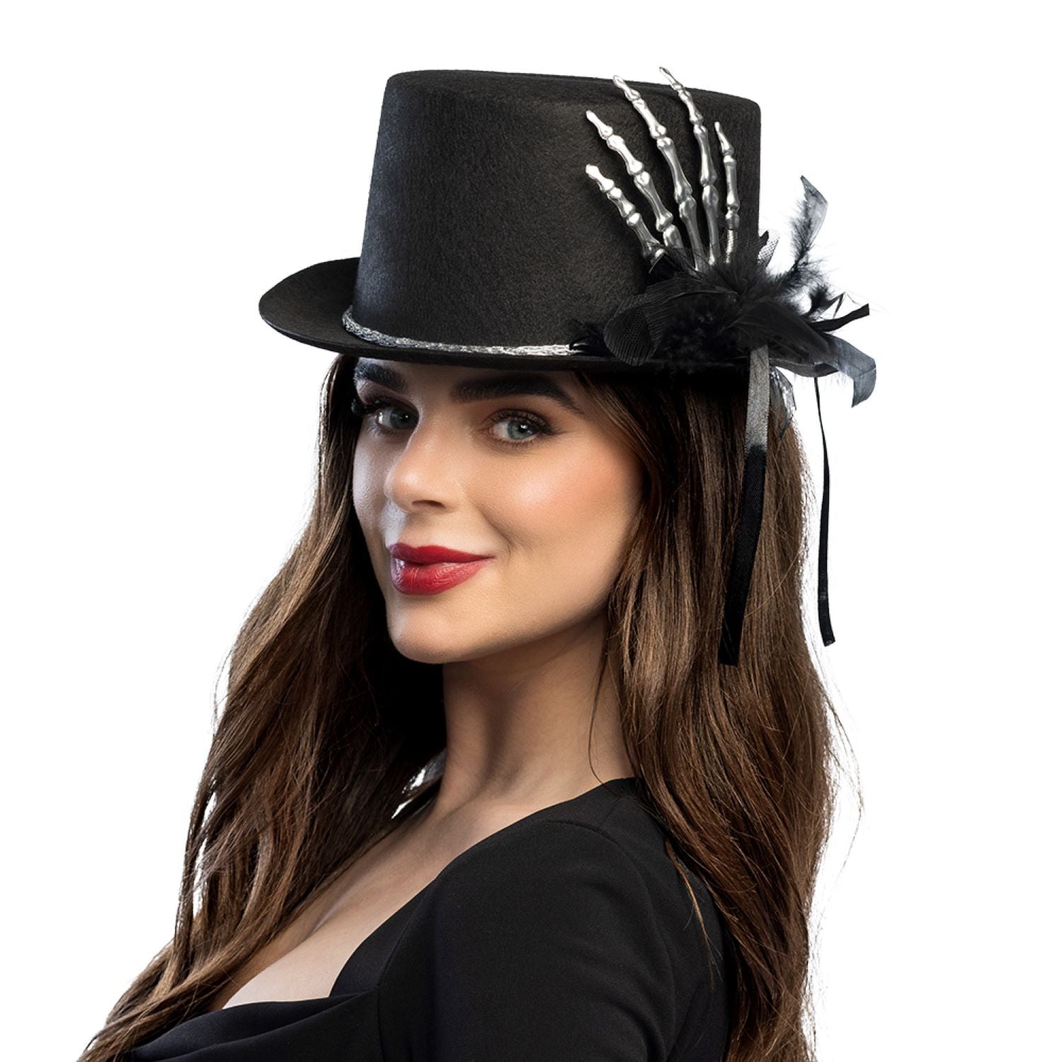 das-kost-mland-accessoires-hut-zylinder-silver-claw-schwarz-halloween image 2