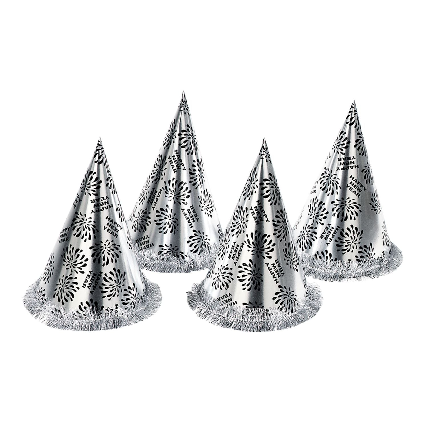das-kost-mland-kegelhut-happy-new-year-partyhut-silber-28-cm image 2