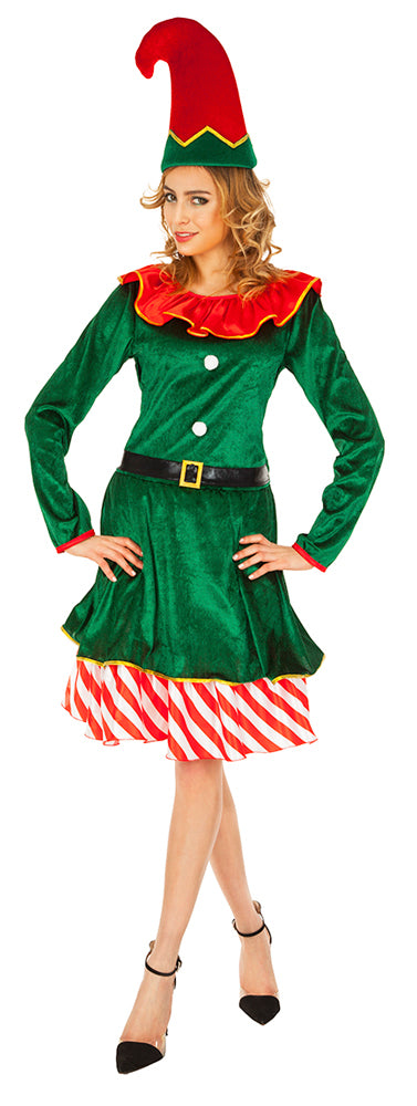 das-kost-mland-damen-weihnachtselfe-leprechaun-kost-m-gr-n-rot image 1