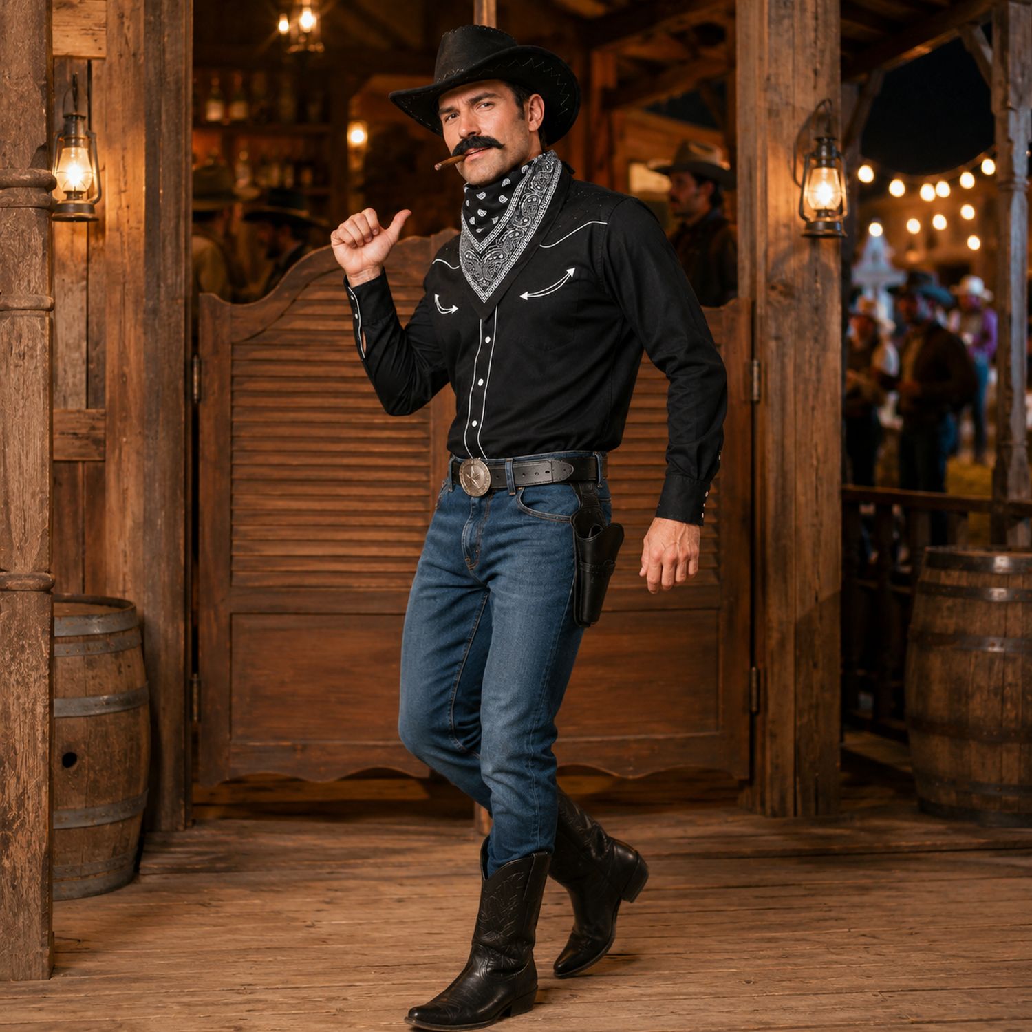 das-kost-mland-herren-cowboy-kost-mset-9-tlg-schwarz-hut-bart image 7
