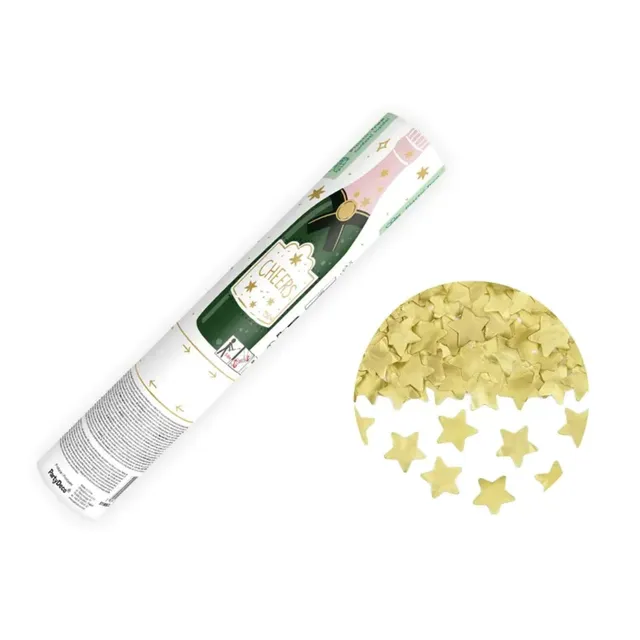 das-kost-mland-dekorationen-konfettishooter-20-cm-sterne-gold-konfettikanone image 1