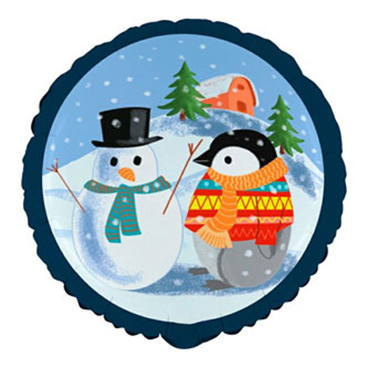 das-kost-mland-schneemann-weihnachtspinguin-folienballon-46cm image 1