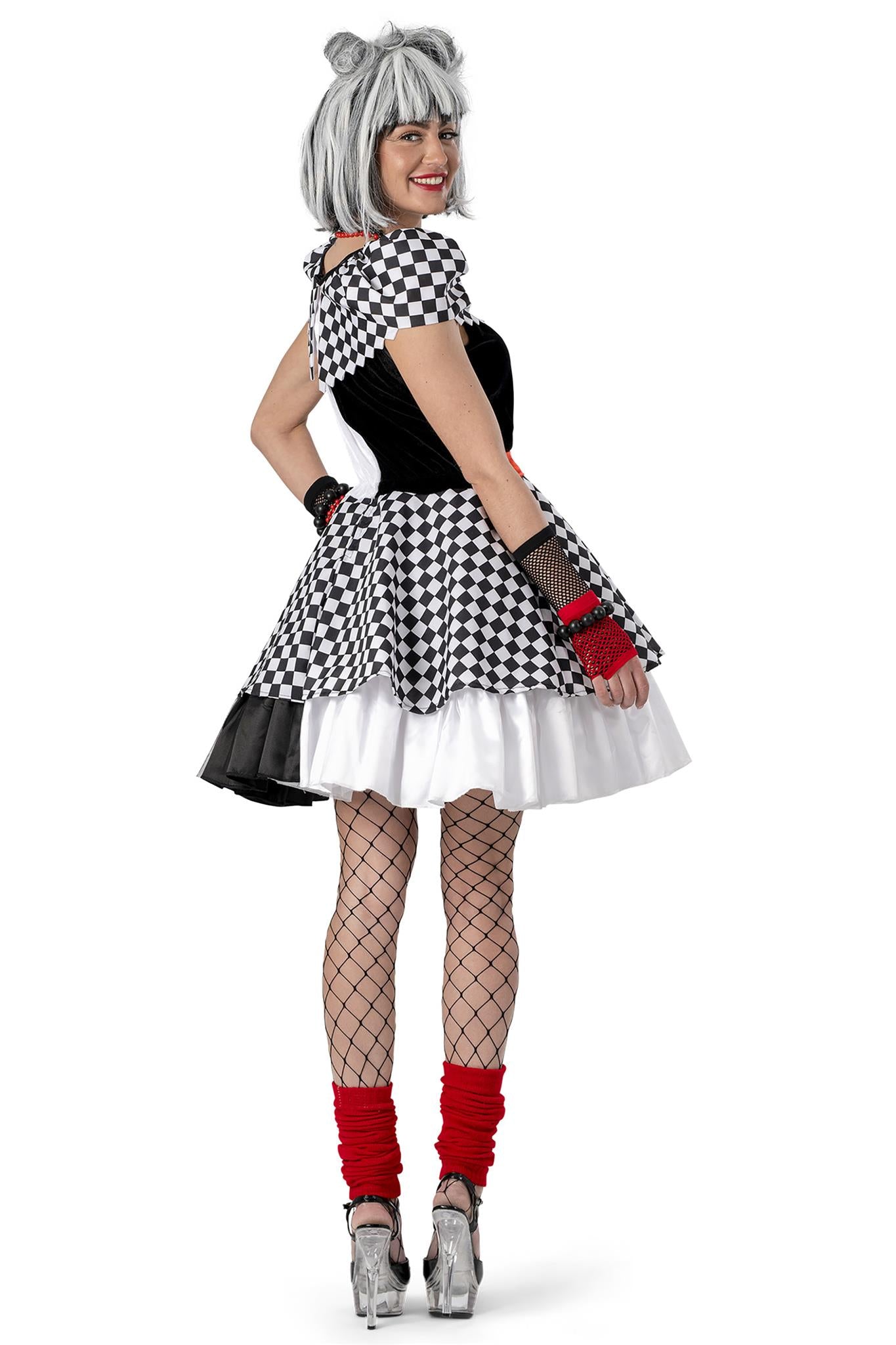 das-kost-mland-damen-clown-kost-m-karierte-suzanna-kleid-gr-36-38 image 7