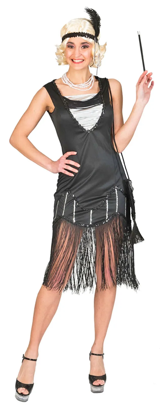 das-kost-mland-damen-charleston-kleid-silver-smile-schwarz-silber image 1