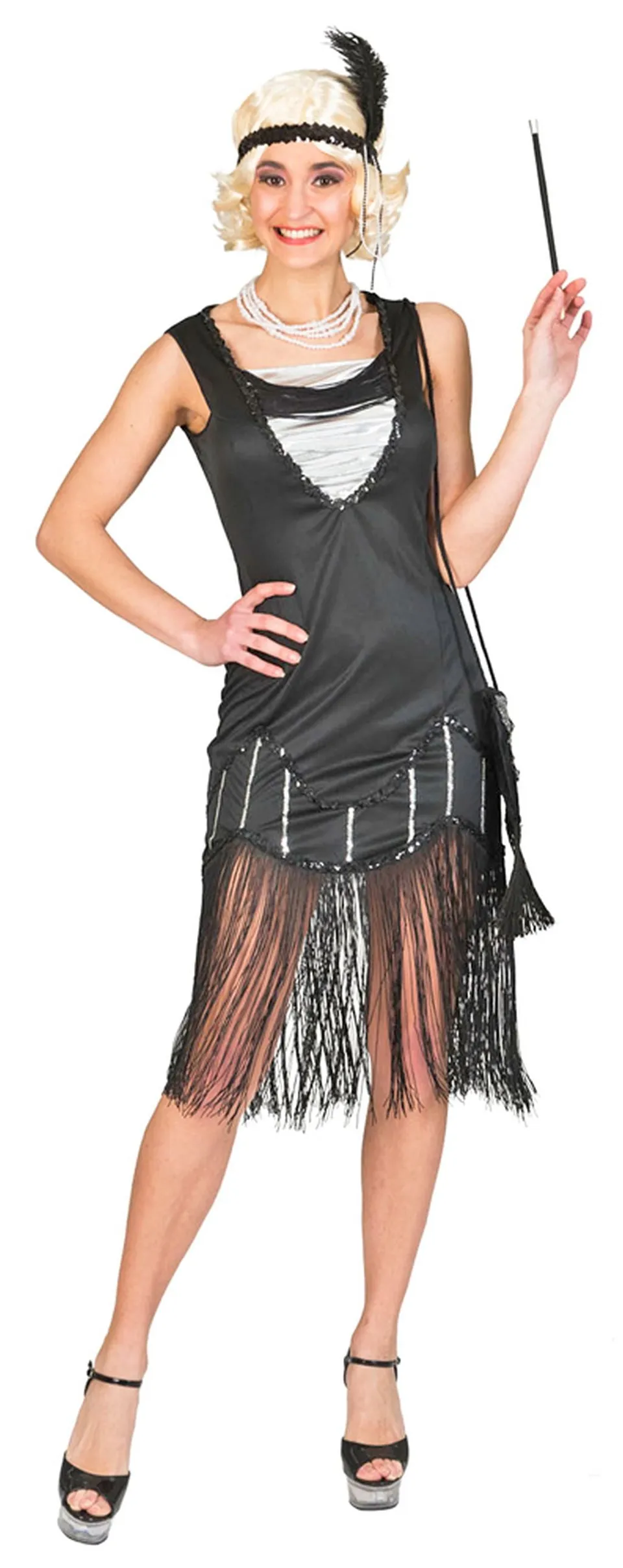 das-kost-mland-damen-charleston-kleid-silver-smile-schwarz-silber image 1