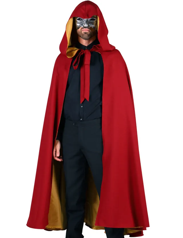 das-kost-mland-nomad-umhang-mit-kapuze-rot-gold-130-cm image 1