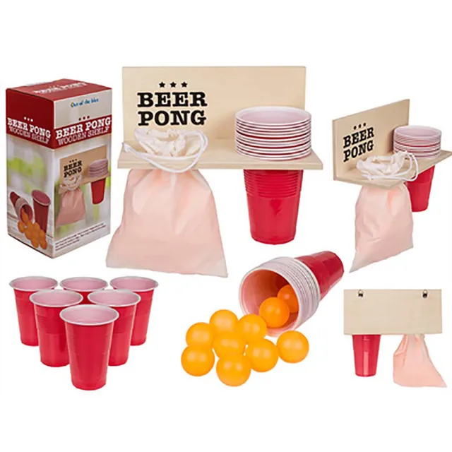 das-kost-mland-beer-pong-holzablage-12-becher-12-b-lle-set image 1