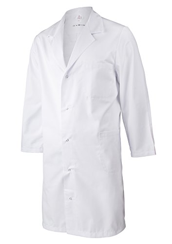 clinotest-laborkittel-wei-xl-unisex-arztkittel-druckknopf image 4
