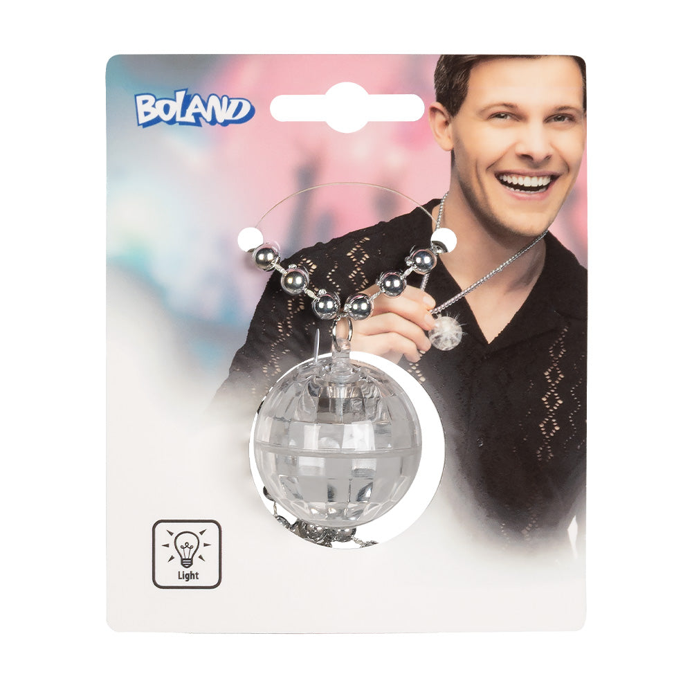 discokugel-halskette-mit-led-silber-party-schmuck image 6