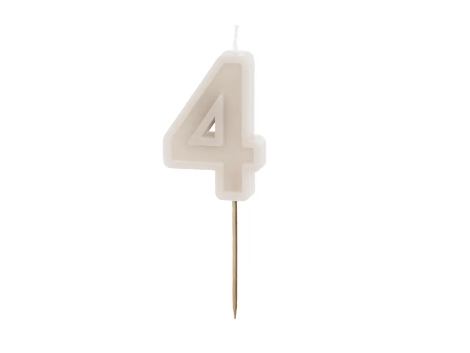 das-kost-mland-dekorationen-zahlenkerze-4-grau-6-cm image 1