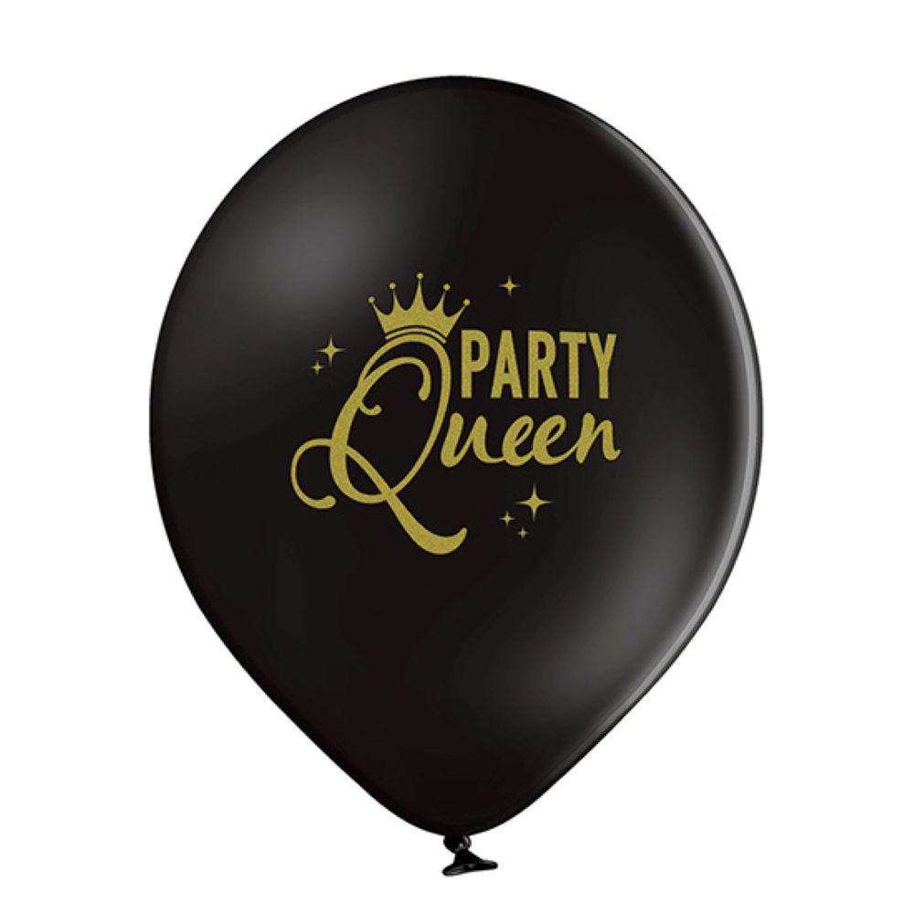 das-kost-mland-party-queen-luftballon-schwarz-gold-6-stk image 2