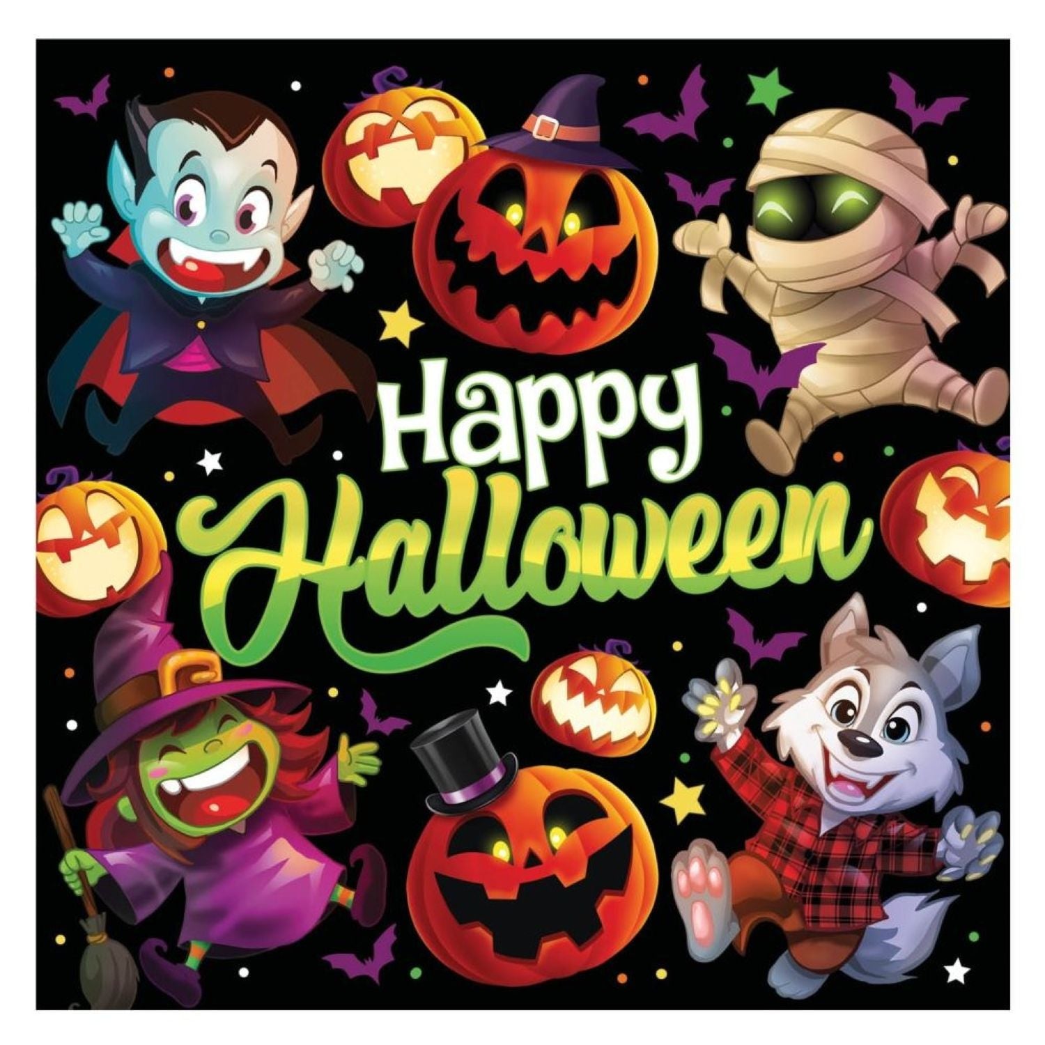 das-kost-mland-kleine-monster-halloween-servietten-20-stk image 1