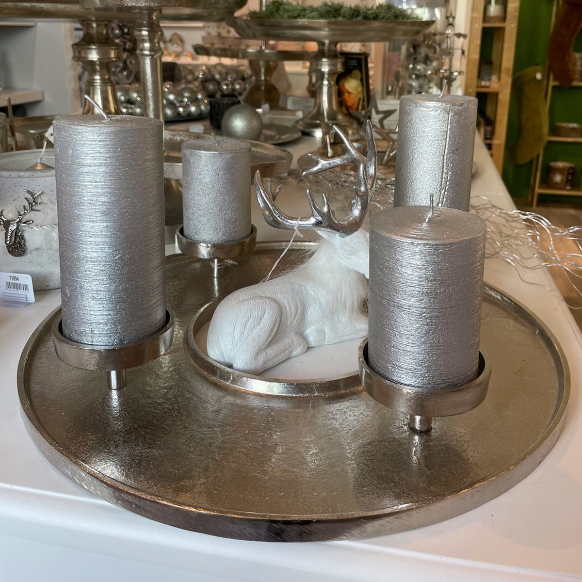 riffelmacher-adventskranz-kranzschale-metall-silber-41-cm image 4