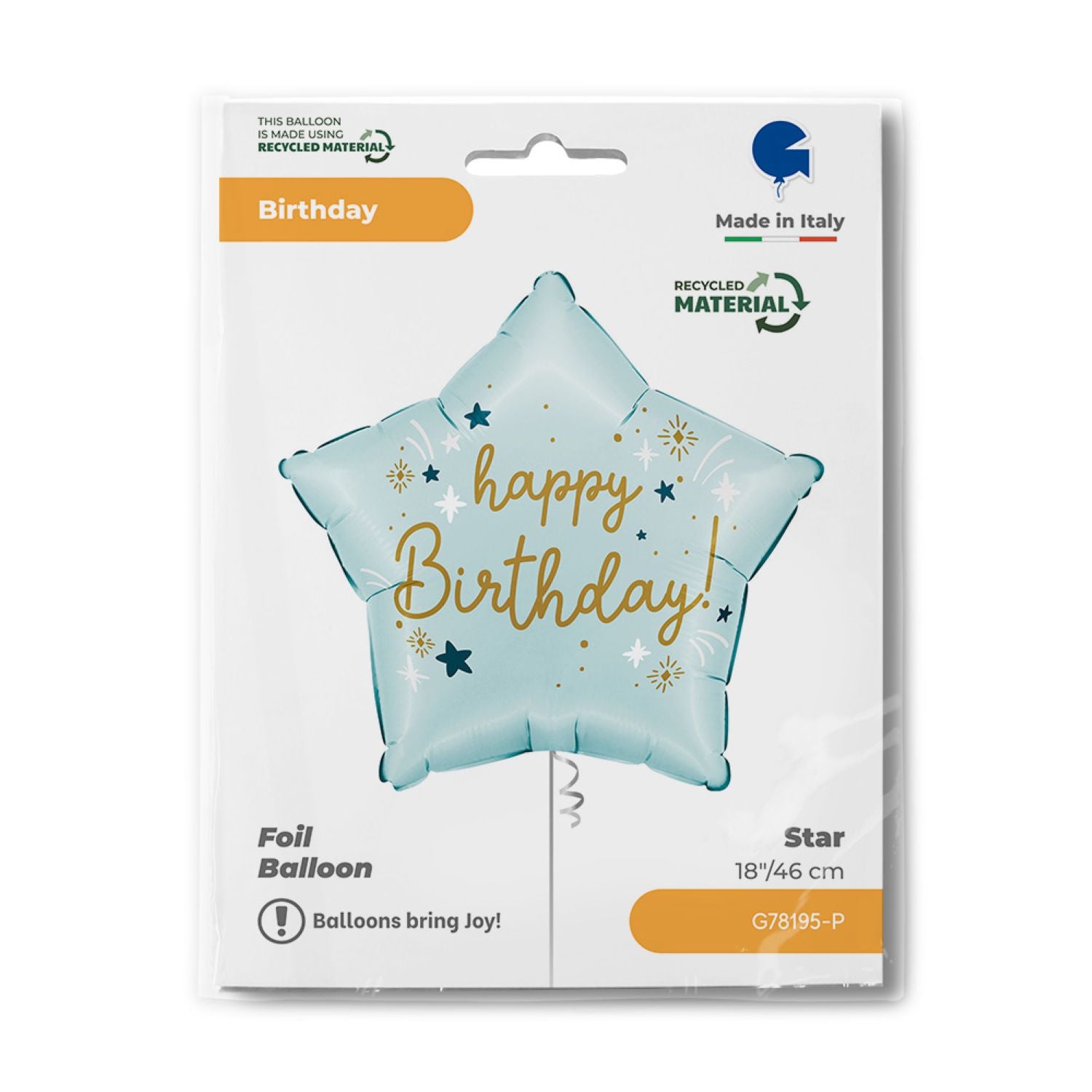 das-kost-mland-folienballon-stern-happy-birthday-blau-46cm image 2