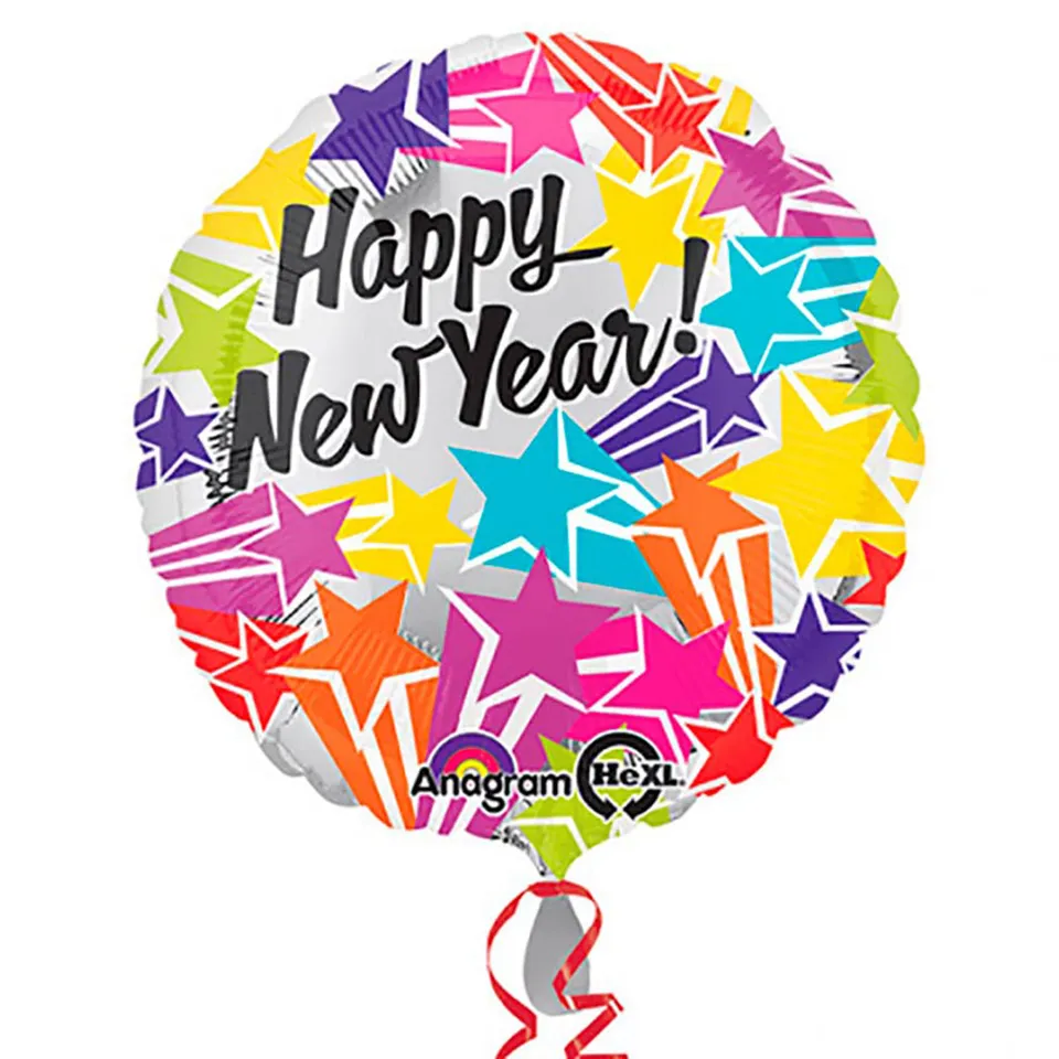 das-kost-mland-happy-new-year-folienballon-sterne-43-cm image 1