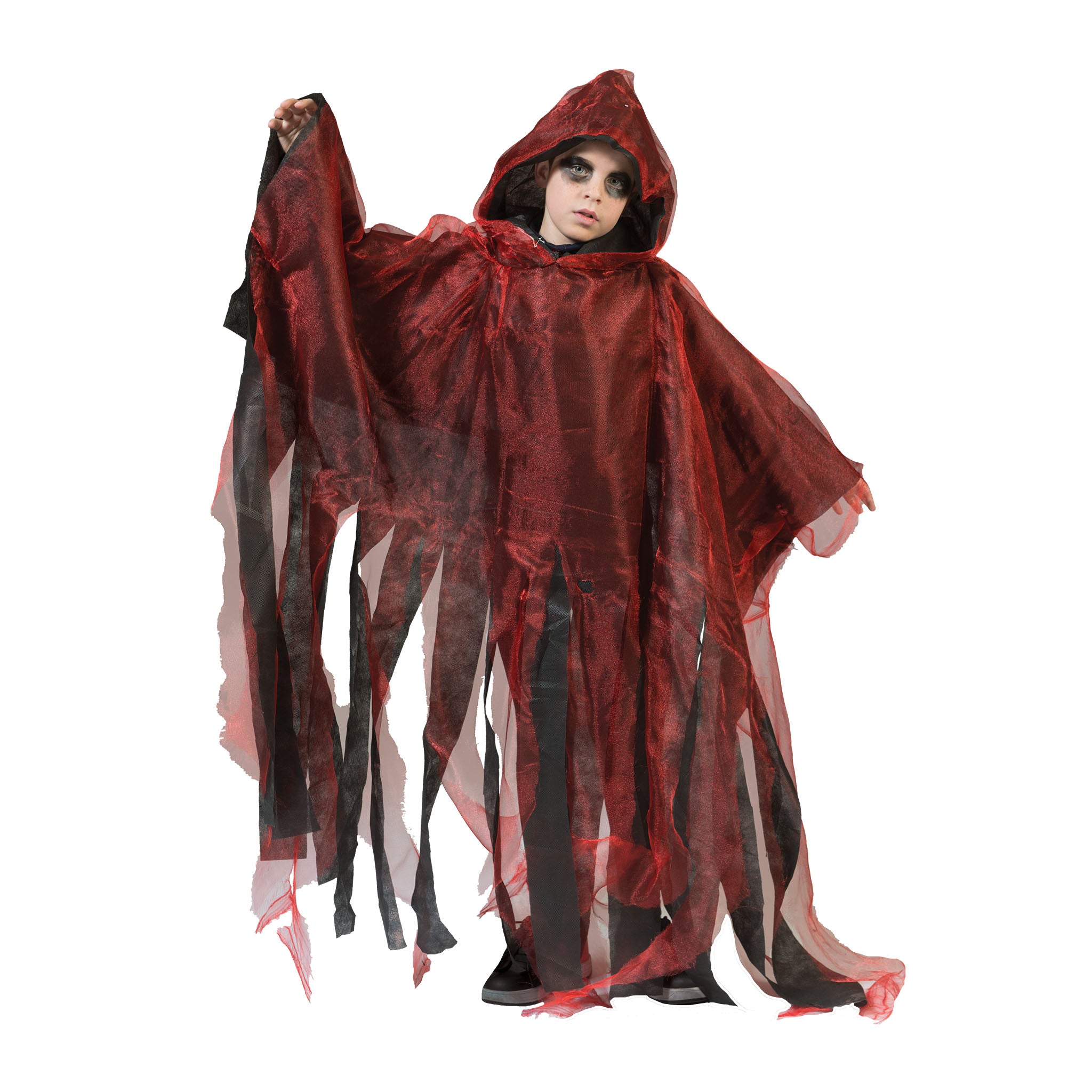 das-kost-mland-halloween-umhang-kinder-rot-mit-kapuze image 1