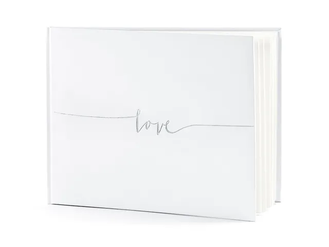 das-kost-mland-g-stebuch-love-silberschrift-hochzeit-deko image 1