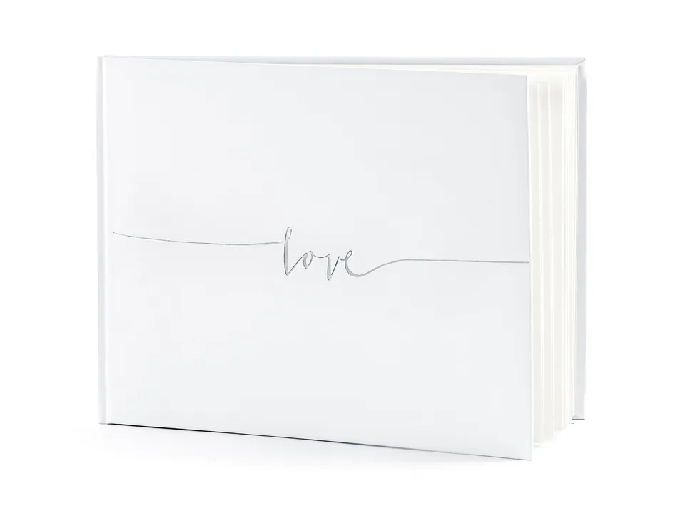 das-kost-mland-g-stebuch-love-silberschrift-hochzeit-deko image 1