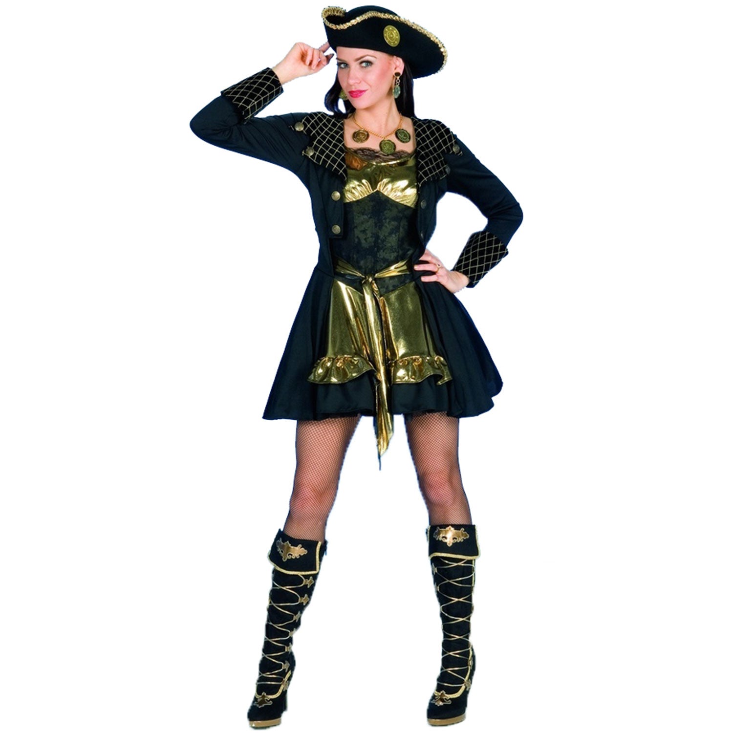 das-kost-ml-nd-damen-piratenkost-m-black-mary-schwarz-gold-40-42 image 2