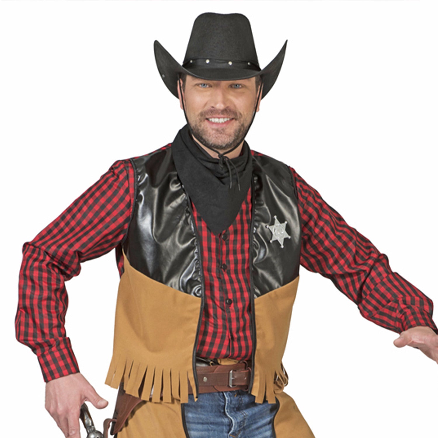 das-kost-mland-herren-cowboy-kost-m-austin-braun-wilder-westen-gr-52-54 image 2