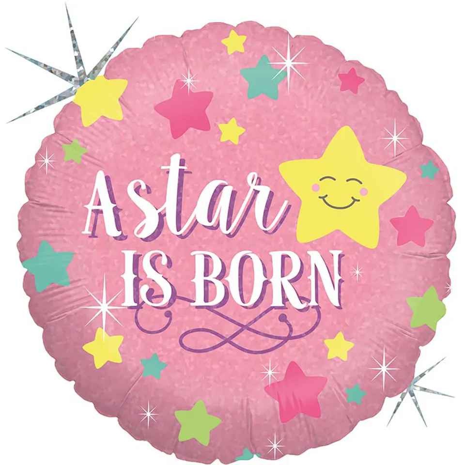 das-kost-mland-dekorationen-folienballon-a-star-is-born-girl-46cm image 1