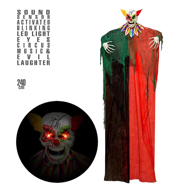 das-kost-mland-deko-h-ngefigur-horrorclown-240cm-sound-blink image 1