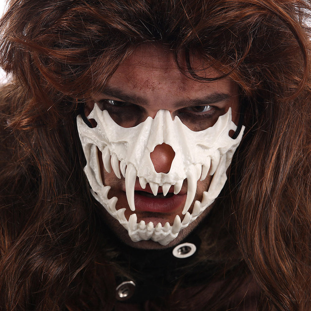 das-kost-mland-accessoires-halloween-maske-skelett-werwolf-halbmaske image 2