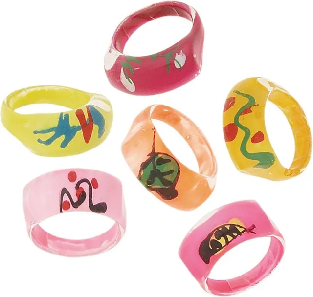 das-kost-mland-dekorationen-favour-pack-fingerring-bunt-6-stk image 1