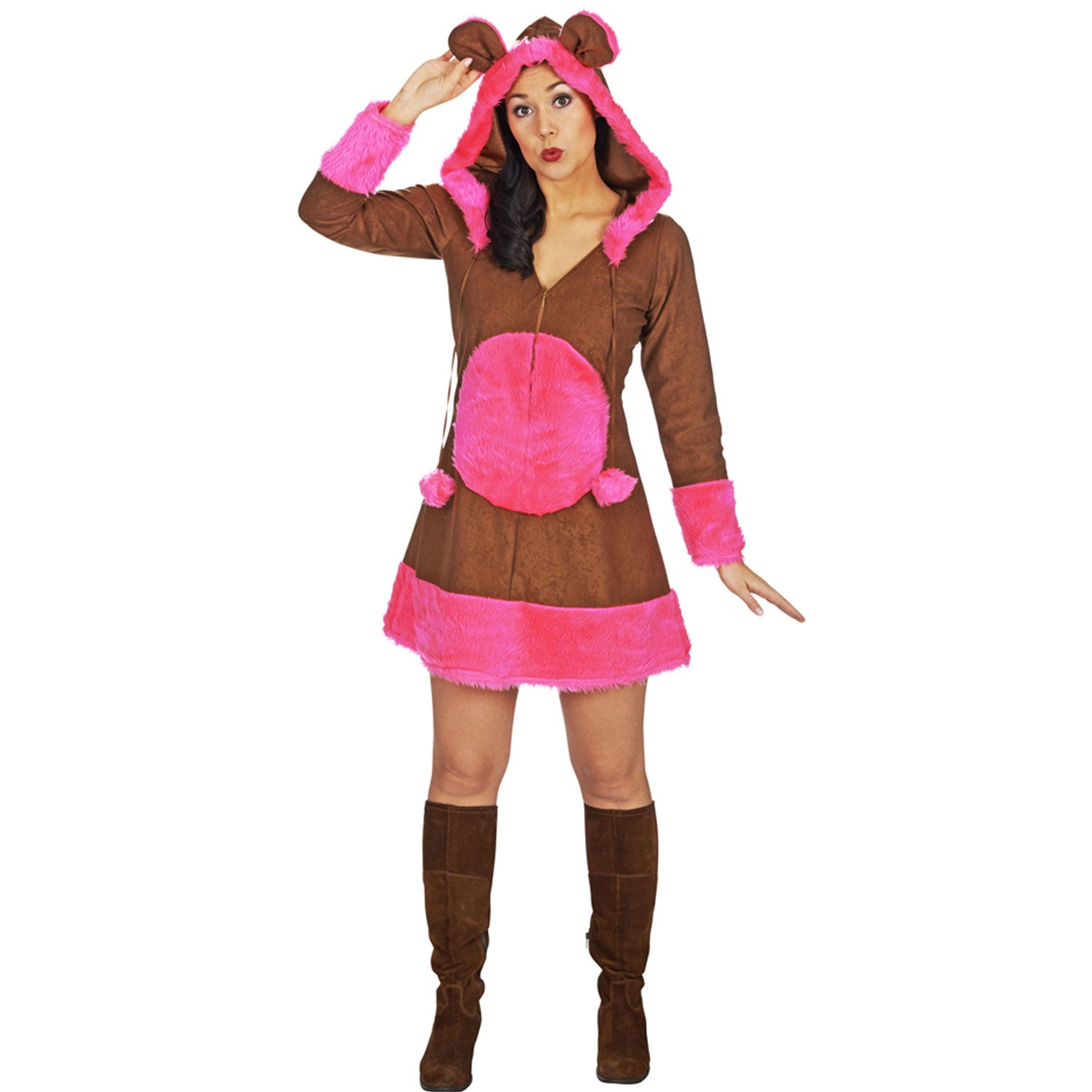 das-kost-mland-damen-b-ren-kost-m-braun-pink-gr-36-38-flauschig image 2