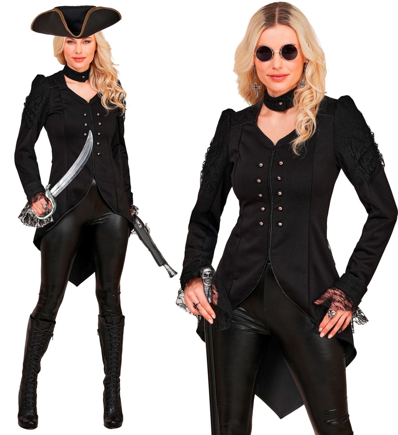 das-kost-mland-damen-gothic-frack-schwarz-karneval image 6