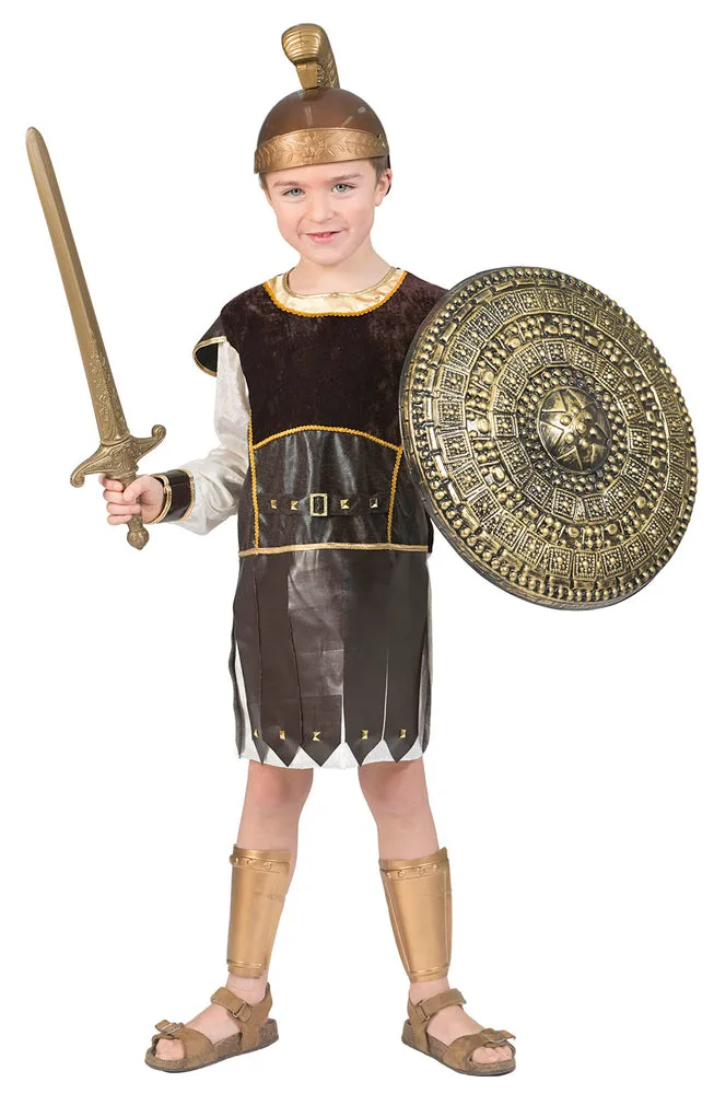 das-kost-mland-jungen-r-mer-gladiator-tunika-kost-m-braun-gold-140 image 1