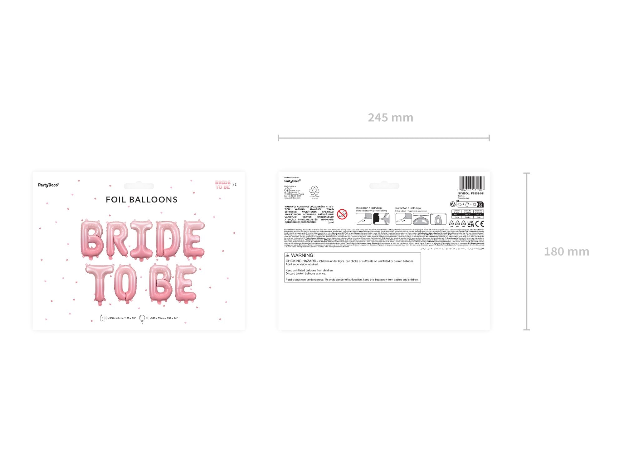 das-kost-mland-bride-to-be-ballongirlande-350cm-rosa-folie image 2