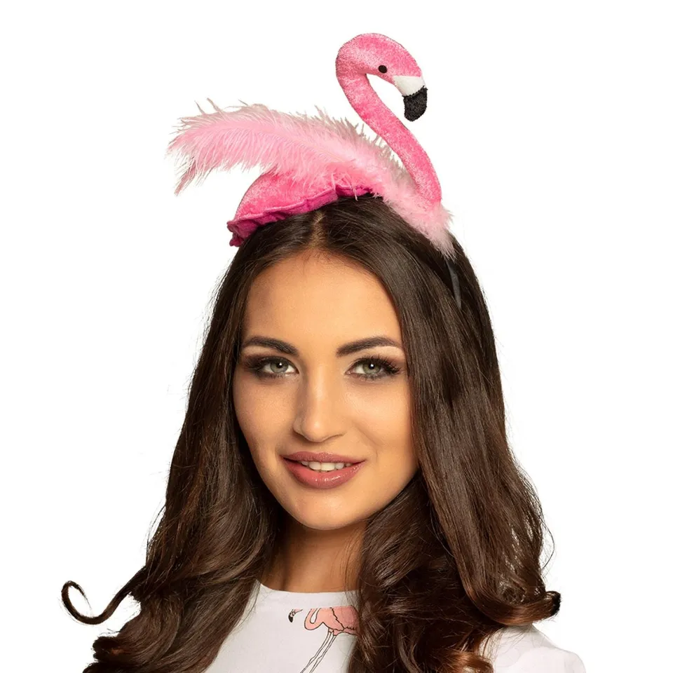 das-kost-mland-flamingo-diadem-haarreif-pink-erwachsene image 1
