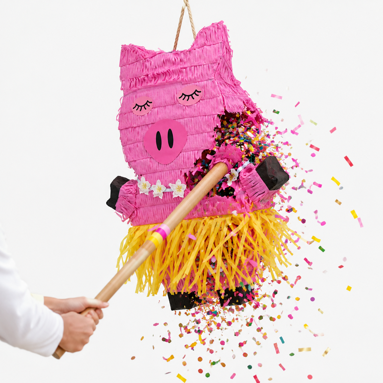 das-kost-mland-pinata-rosa-schweinchen-mit-bastrock image 3