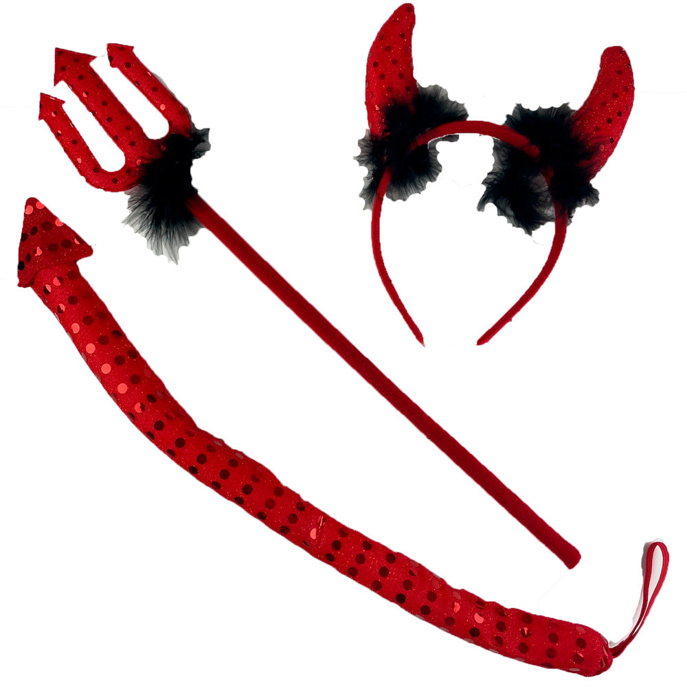 teufel-kost-m-set-damen-3-tlg-rot-h-rner-schwanz-dreizack image 2