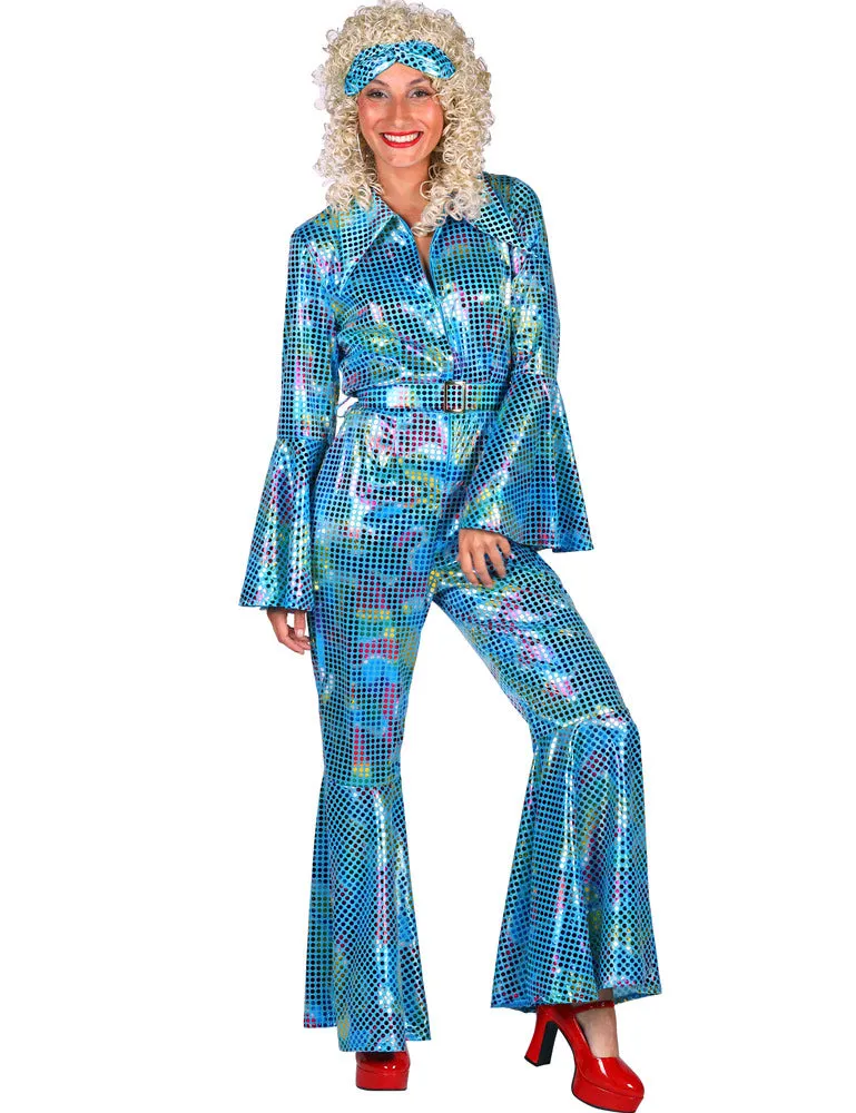 das-kost-mland-disco-glitzer-anzug-damen-t-rkis-retro-kost-m image 1