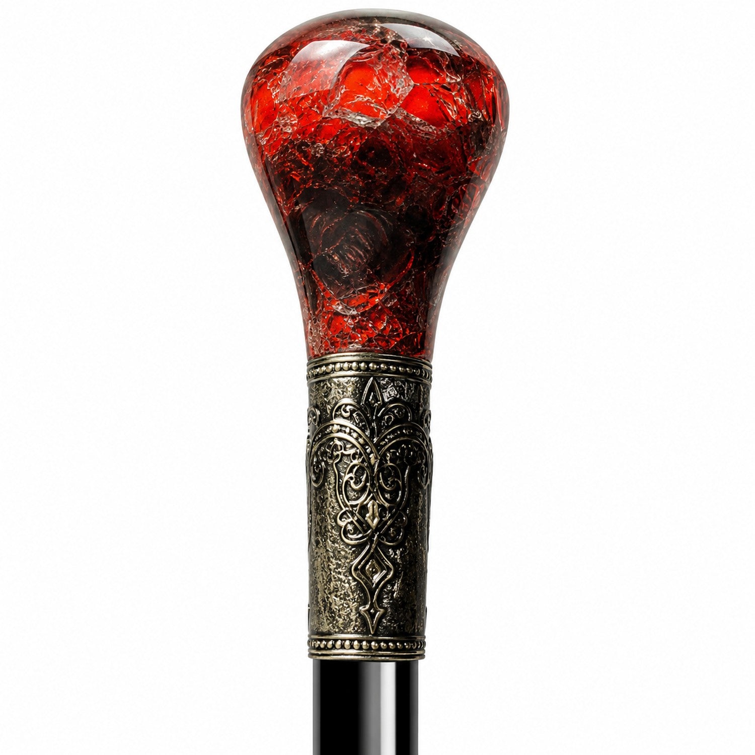 das-kost-mland-accessoires-gehstock-rubin-spinne-93cm-schwarz-rot image 2