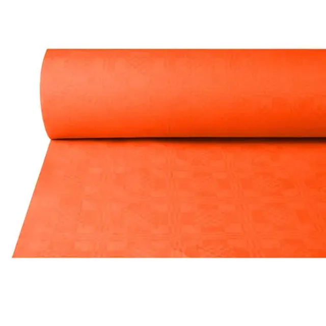 das-kost-mland-damast-tischdecke-papier-50x1m-terracotta image 1